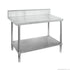 Economic 304 Grade Stainless Steel Tables with Splashback 600 Deep - SSTable6SB-EC
