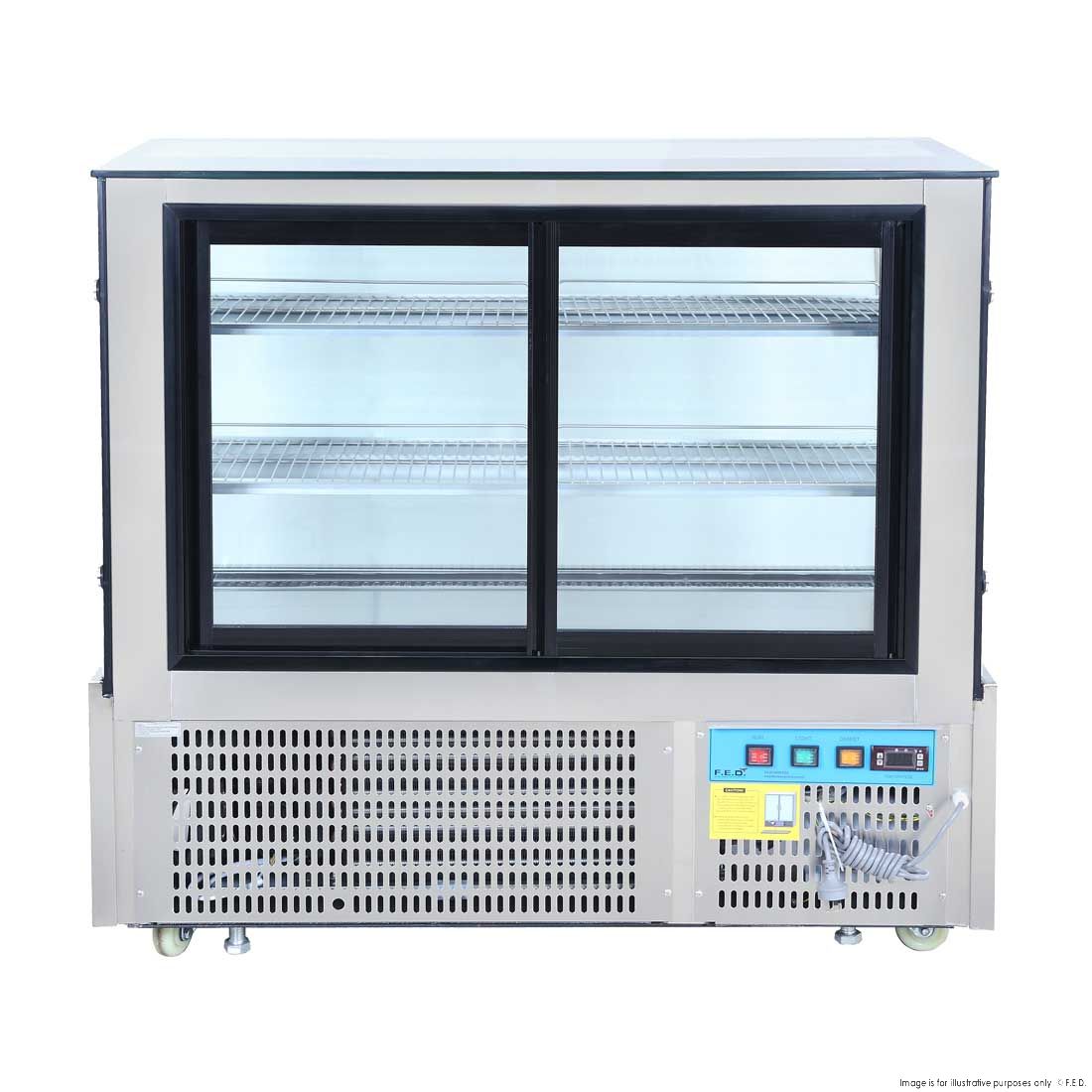 Bonvue Black Trim Square Glass Cake Display 2 Shelves - SSU120-2XB