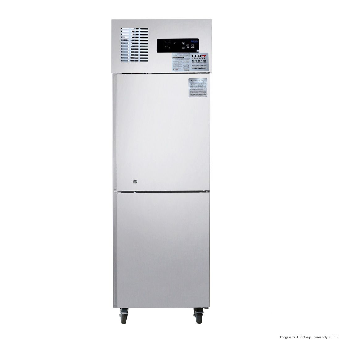 TROPICAL Thermaster 2 x Half door SS Fridge - SUC500