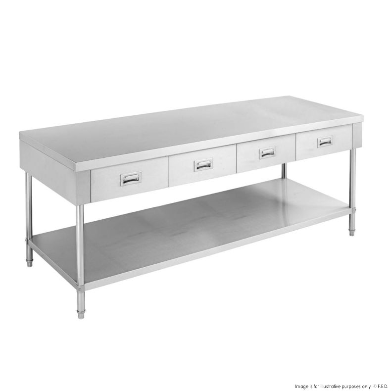 Work Bench with 4 Drawers and Undershelf 1800x700x900mm