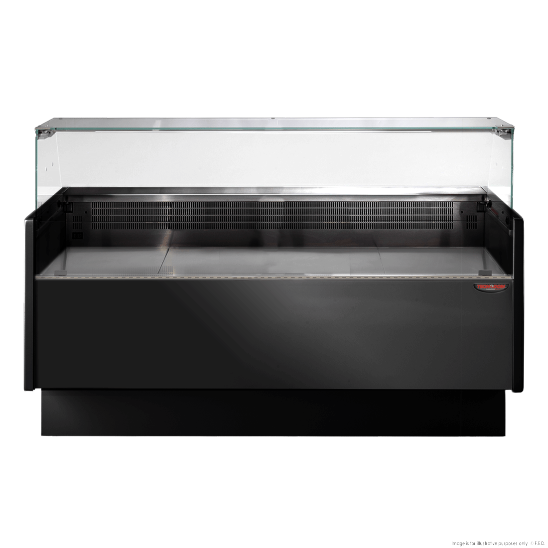 Tecnodom Serie MR80 Black 1520mm Wide Deli Display with Storage and Castors - TDMR-0815B