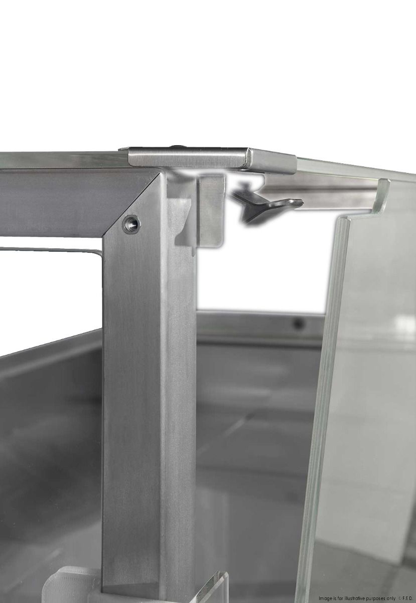 Tecnodom Serie MR9.5 Silver 2480mm Wide Deli Display with Storage and Castors TDMR-0925