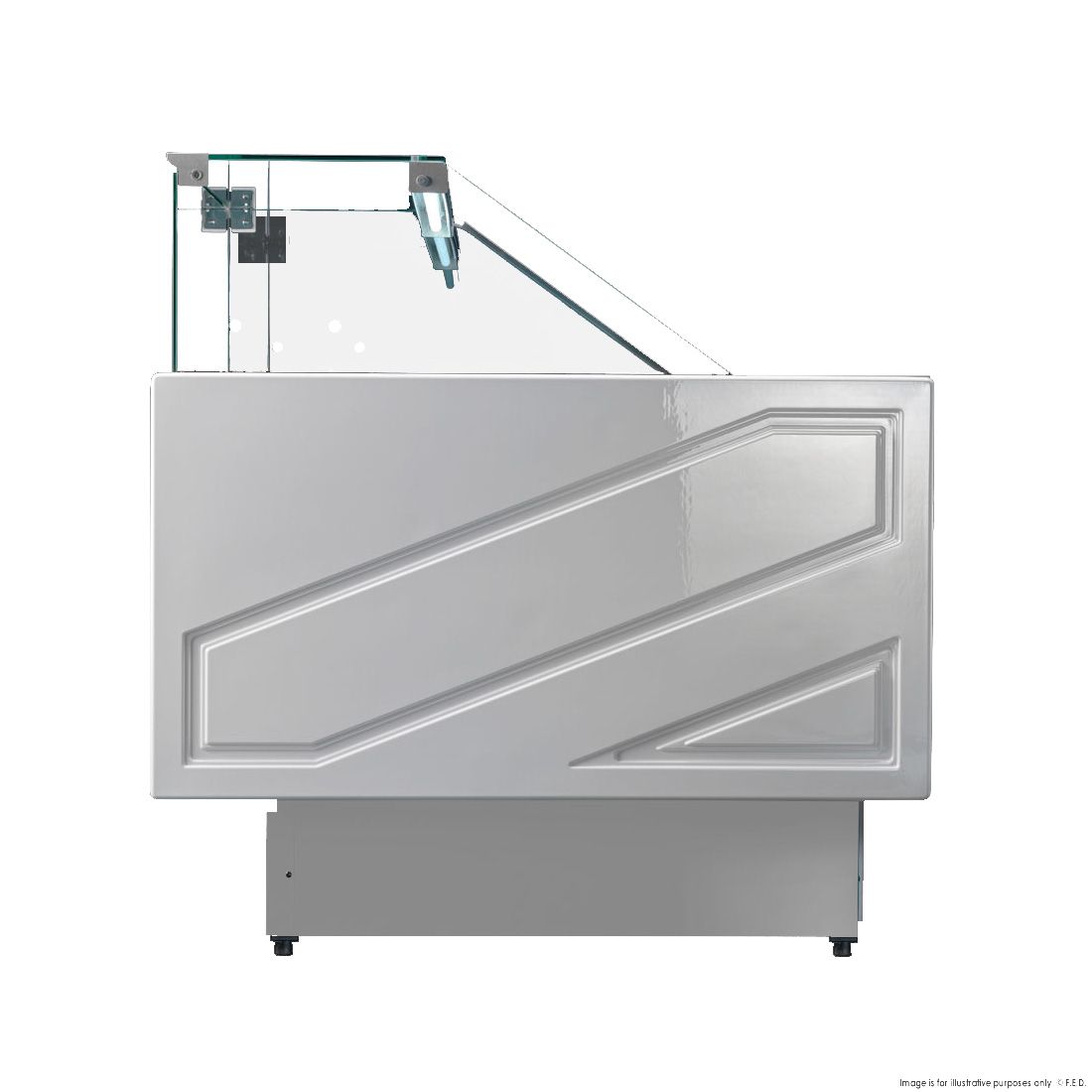 Tecnodom Serie MR9.5 Silver 2480mm Wide Deli Display with Storage and Castors TDMR-0925