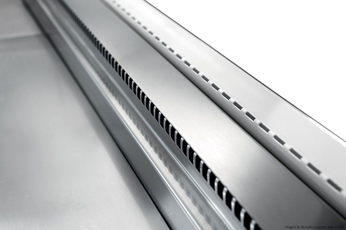 Tecnodom Serie MR9.5 Silver 2480mm Wide Deli Display with Storage and Castors TDMR-0925