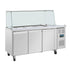 Polar U-Series GN Counter Saladette with Square Sneeze Guard - 3 Door