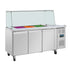 Polar U-Series GN Counter Saladette with Square Sneeze Guard - 3 Door
