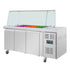 Polar U-Series GN Counter Saladette with Square Sneeze Guard - 3 Door