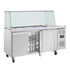 Polar U-Series GN Counter Saladette with Square Sneeze Guard - 3 Door