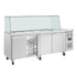 Polar U-Series GN Counter Saladette with Square Sneeze Guard - 4 Door