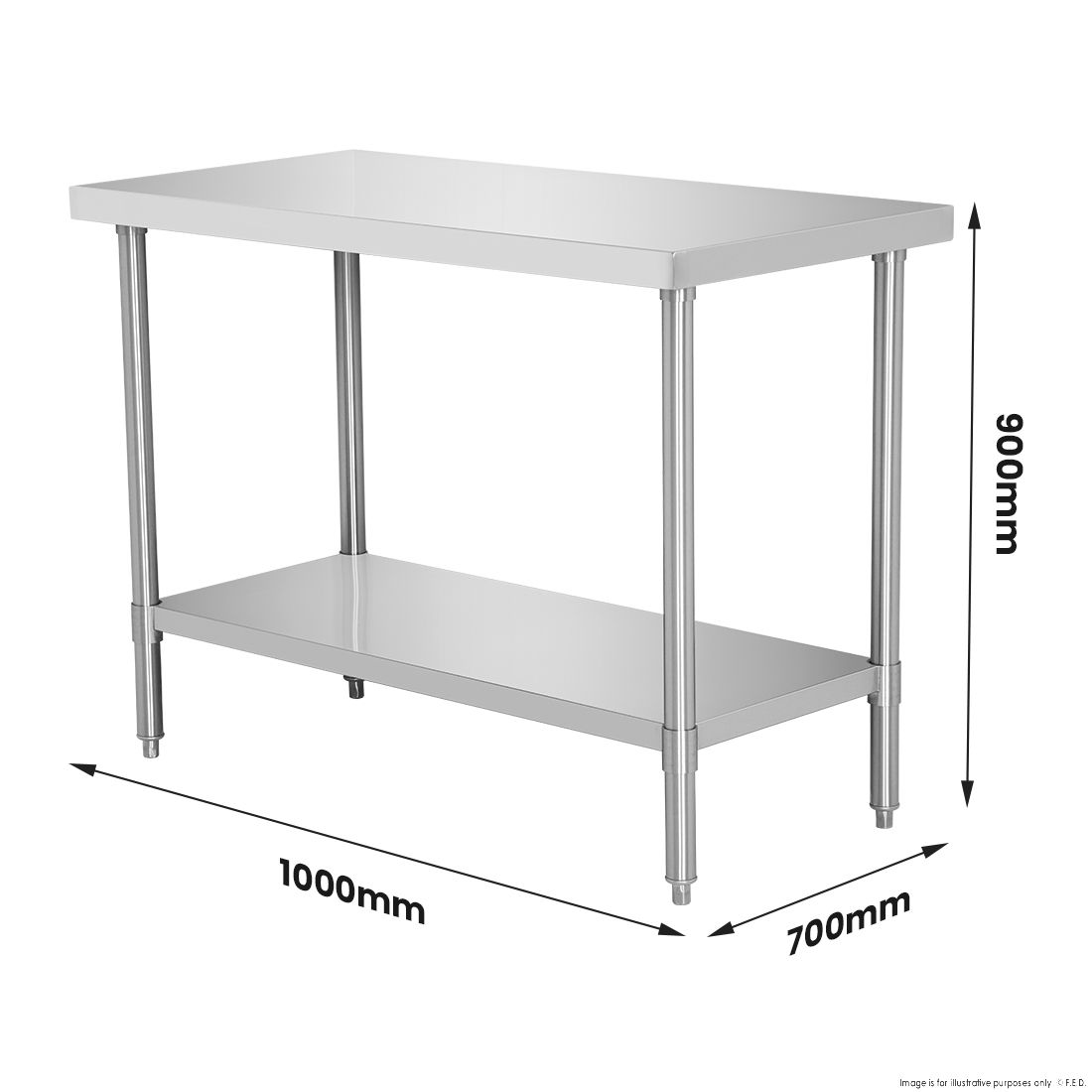 WB7-1000/A Stainless Steel Workbench