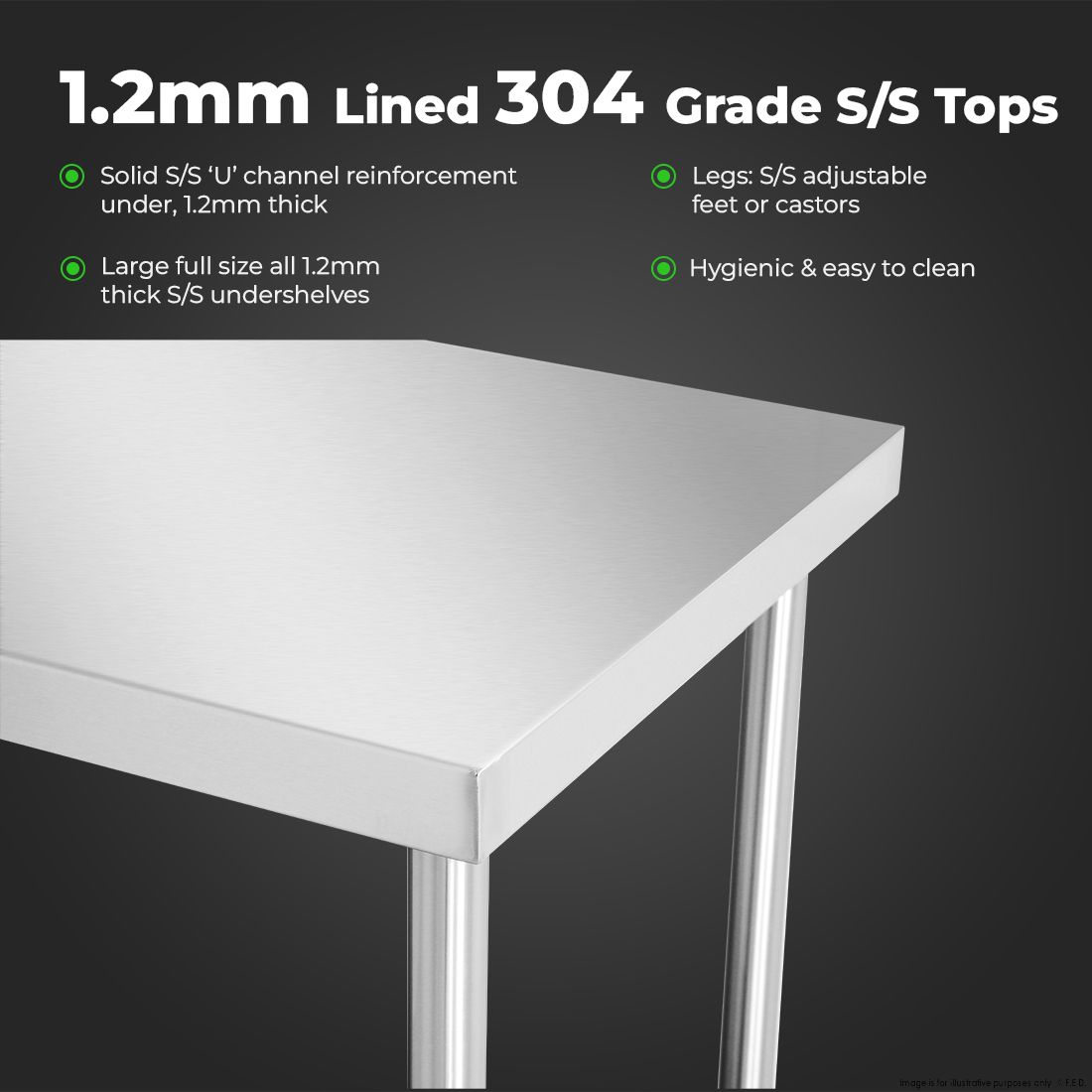 WB7-0800/A Stainless Steel Workbench