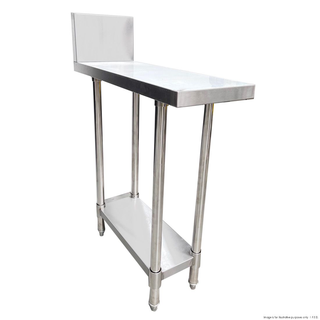 Stainless Steel Kitchen Infill Bench with Splashback