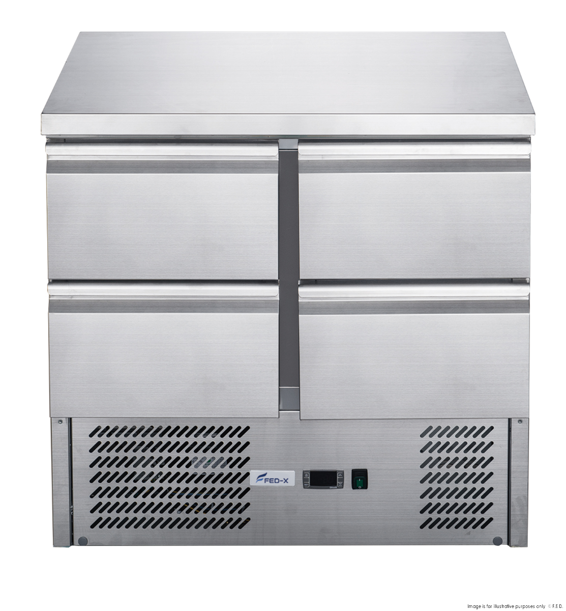 FED-X Four Drawer Compact Workbench Fridge - XGNS900-4D