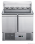 FED-X Two Door Salad Prep Fridge with Marble Top - XGNS900E