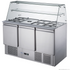 FED-X Three Door Salad Prep Fridge with Glass Top - XS903GC