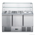 FED-X Three Door Salad Prep Fridge with Glass Top - XS903GC