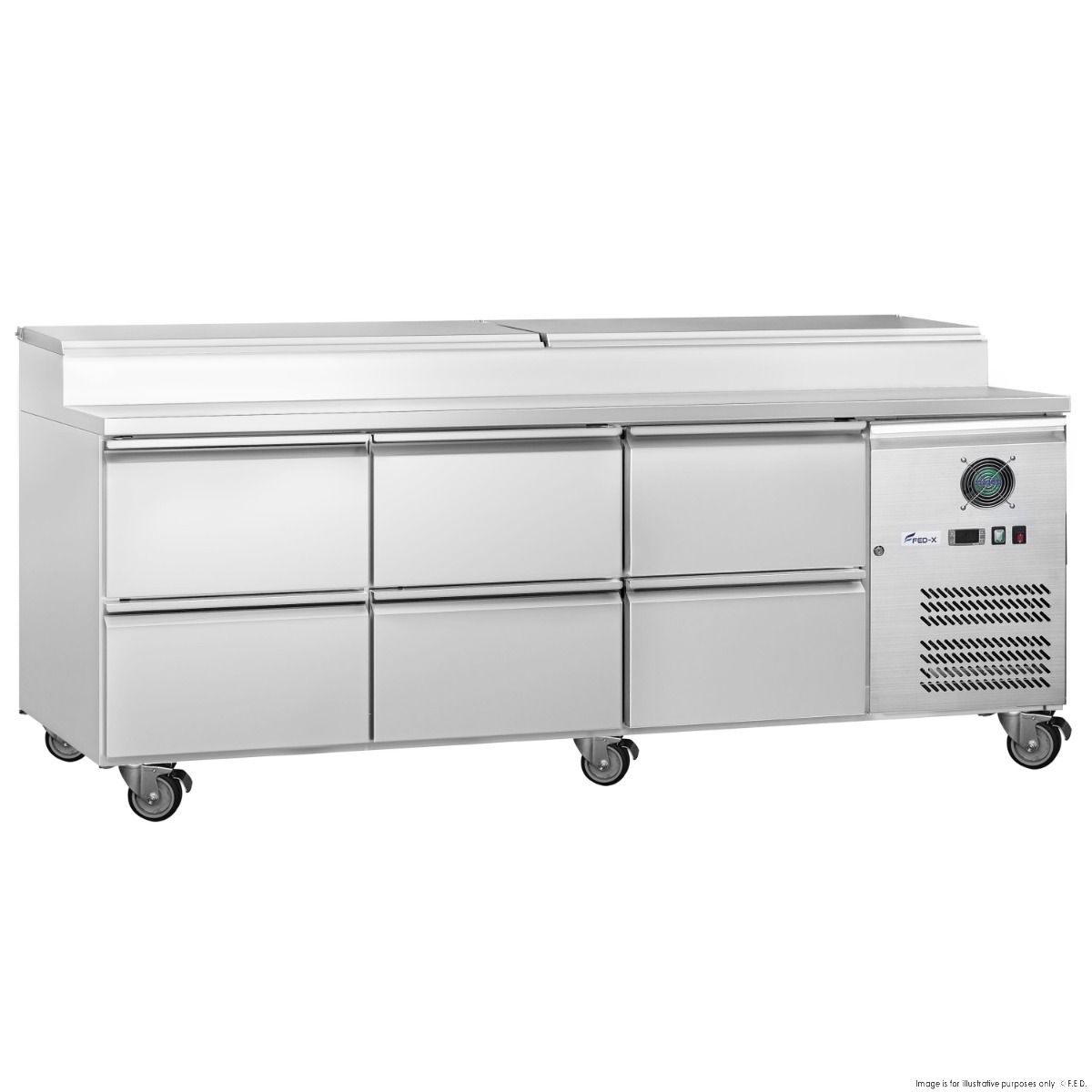FED-X S/S Three Door Sandwich Counter - XSS8C20S3V