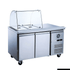 FED-X Two Door Salad Prep Fridge with Curve Glass Top - XTHP2100SALGC