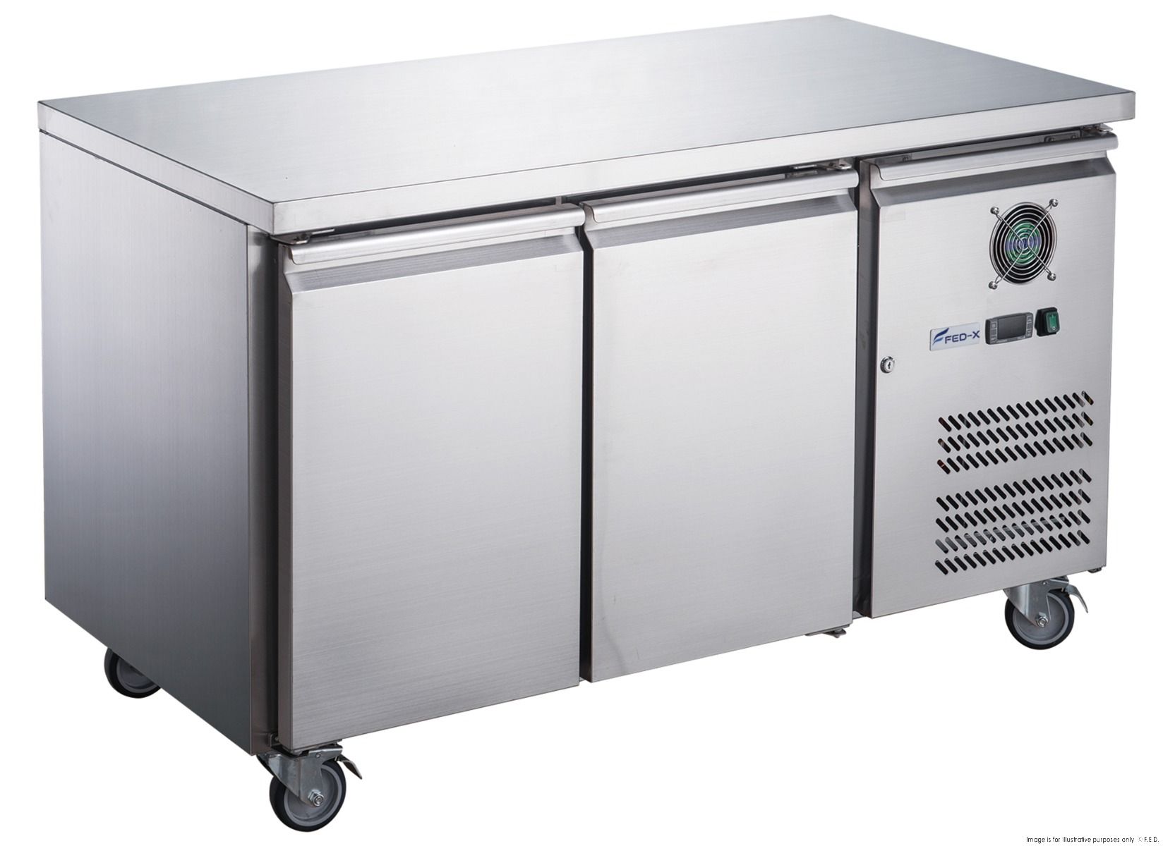 FED-X S/S Two Door Bench Fridge - XUB7C13S2V