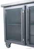 FED-X Three Glass Door Bench Fridge Stainless Steel - XUB7C18G3V