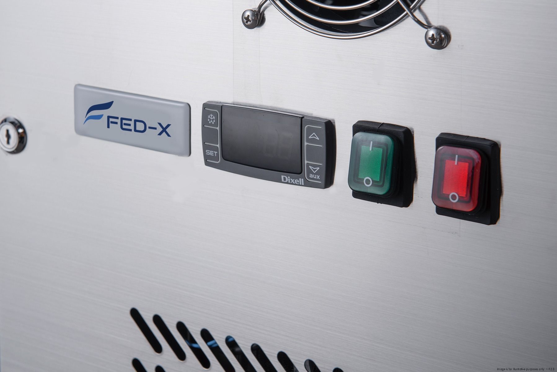 FED-X Four Glass Door Bench Fridge - XUB7C22G4V