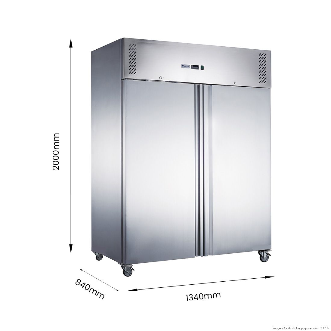 FED-X S/S Two Full Door Upright Fridge - XURC1200SFV
