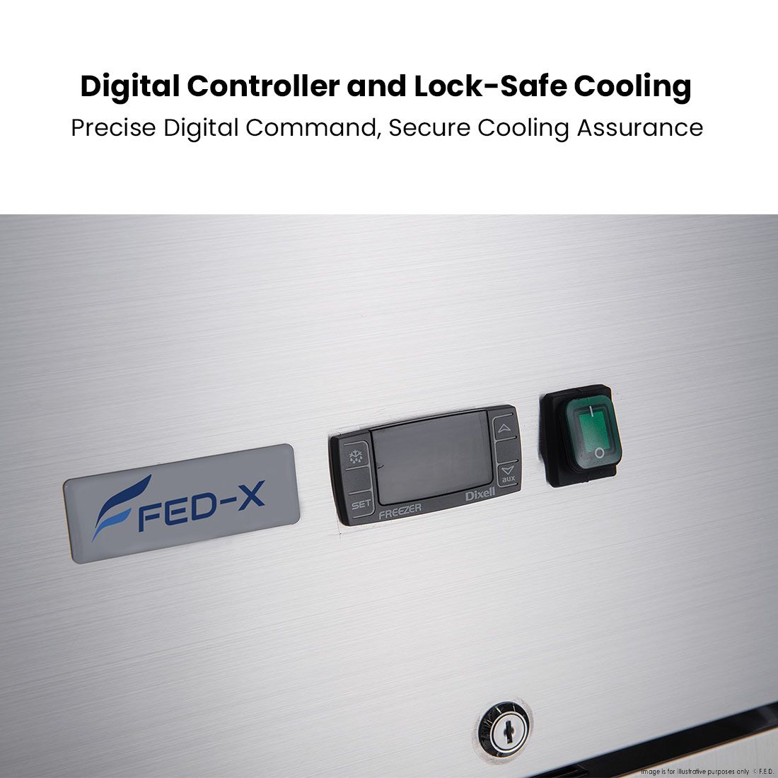 FED-X S/S Two Full Glass Door Upright Fridge - XURC1200G2V