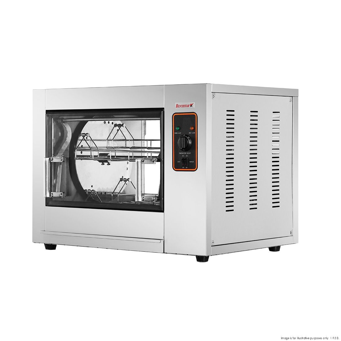 Benchstar Compact Heavy Duty Basket Rotisserie Fits 8-12 Birds YXD-266E