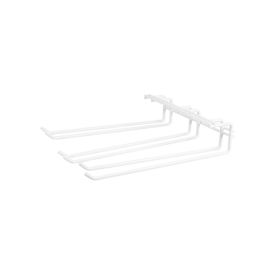 WHITE TRIPLE ROW GLASS HANGING RACK