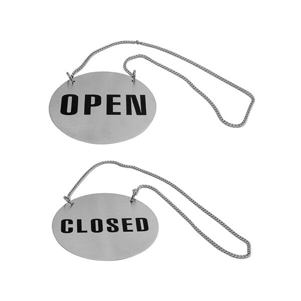 OPEN/CLOSE SIGN-S/S 130MM ON CHAIN