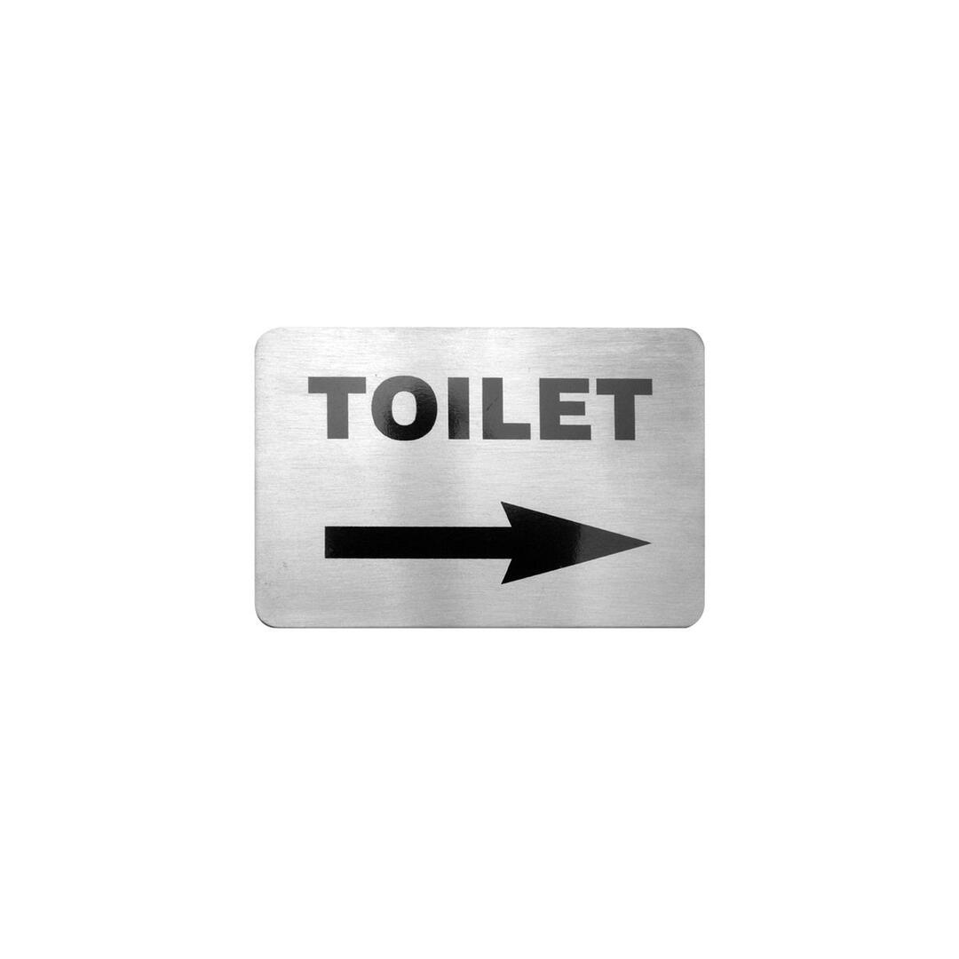 TOILET RIGHT ARROW SIGN - 120 x 80mm