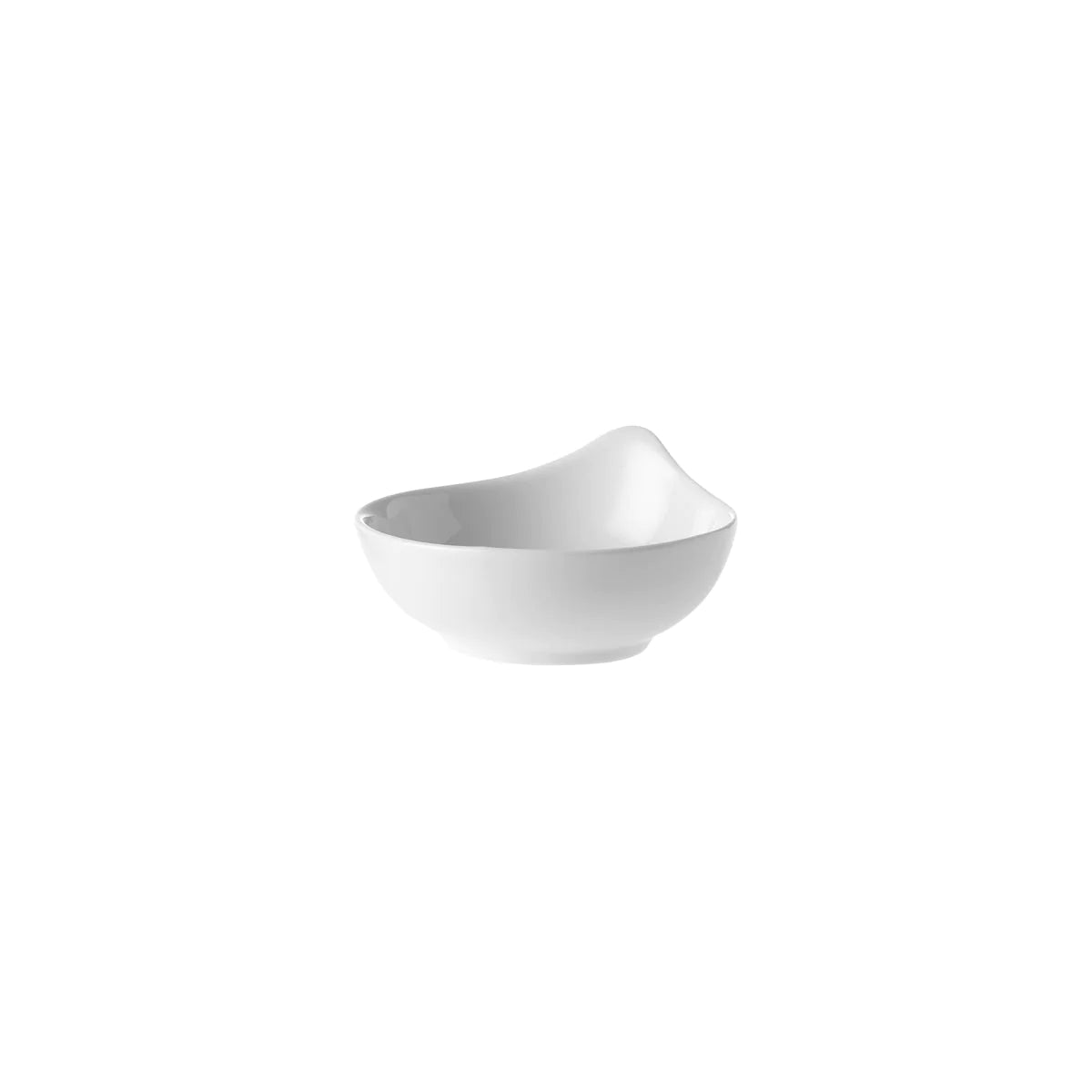 MINIATURE BUFFET CANAPE DISH WITH HANDLE-  WHITE
