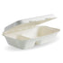 CONTAINER CLAMSHELL RECT2 COMP BIOCANE 250X163X81MM WHITE BIOPAK